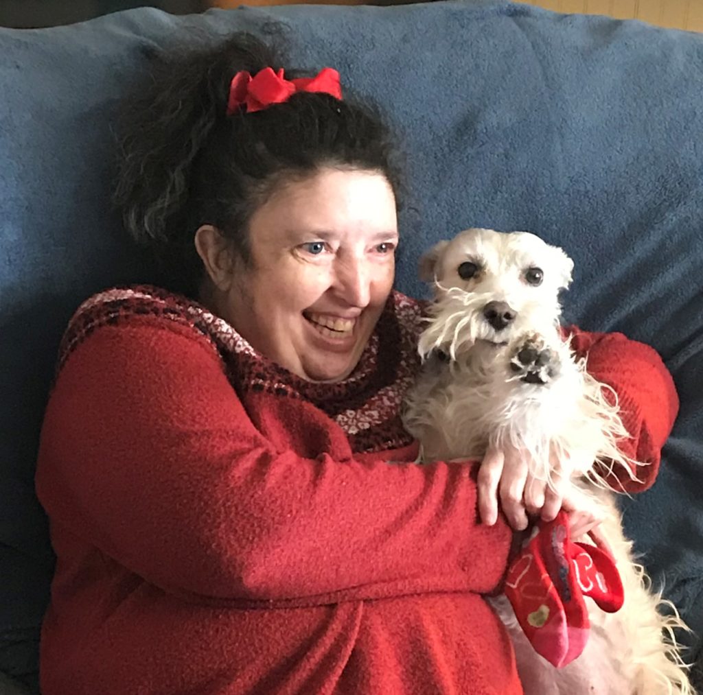 Happy woman and her dog